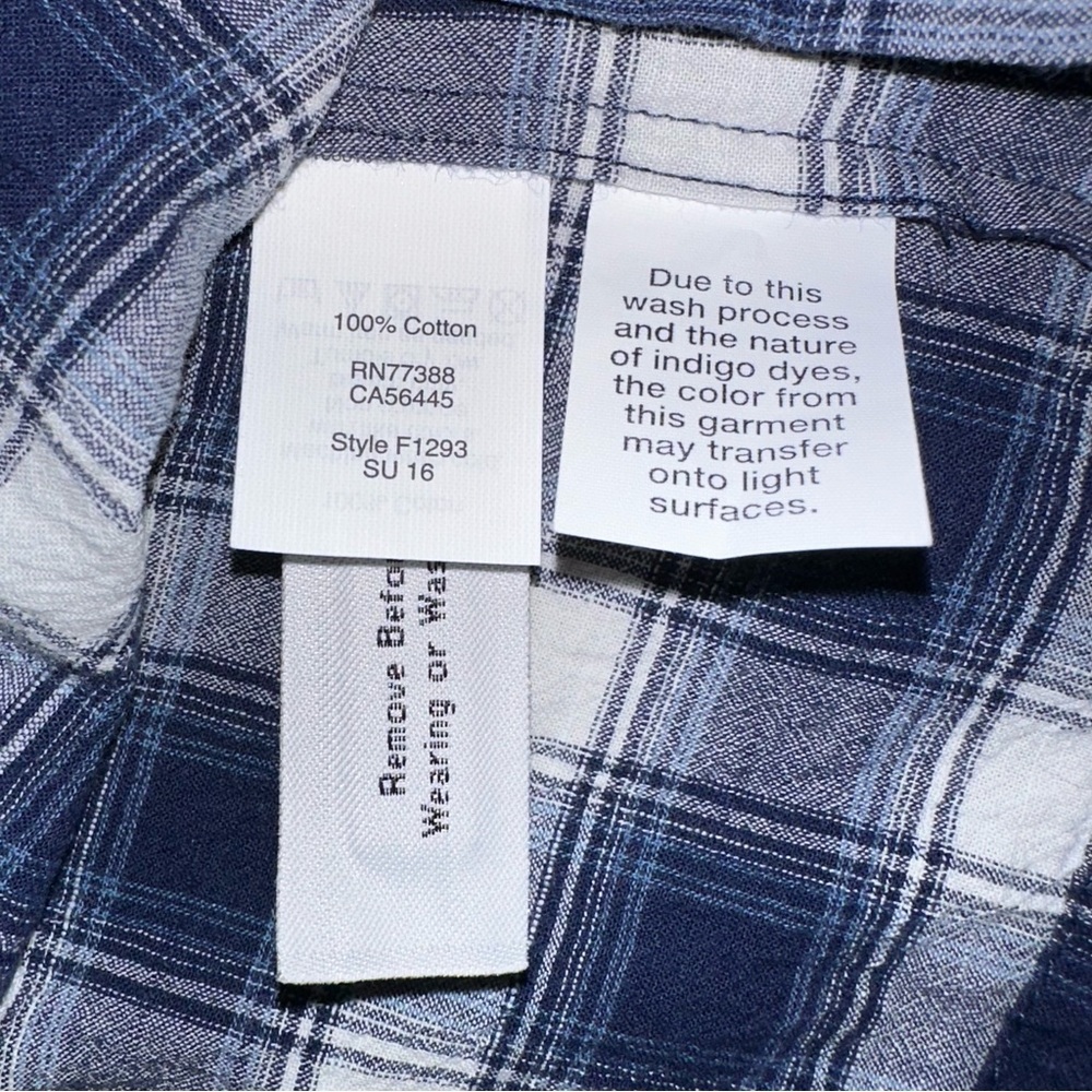 Madewell Blue Plaid 100% Cotton Spaghetti Adjustable Strap Tank Top Size XS - Picture 6 of 7